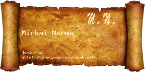 Mirkai Norma névjegykártya